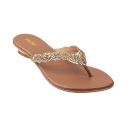 Women Antique-Gold Party Slippers