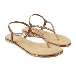 Women Antique-Gold Casual Sandals