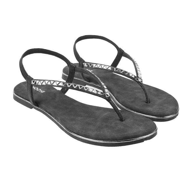 Mochi Women Black Casual Sandals