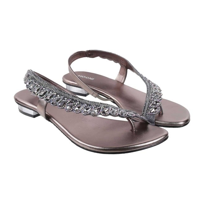 Mochi Women Gun-Metal Wedding Sandals