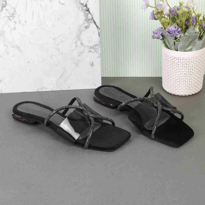 Mochi Women Black Party Sandals (SKU: 35-486-11-36)