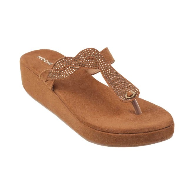 Mochi Women Antique-Gold Casual Slippers