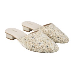 Women Beige Ethnic Slip Ons