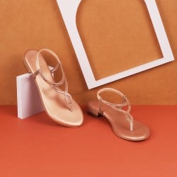 Women Rose-Gold Casual Sandals