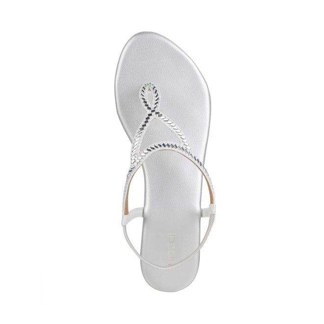 Mochi Women Silver Casual Sandals (SKU: 35-4917-27-36)