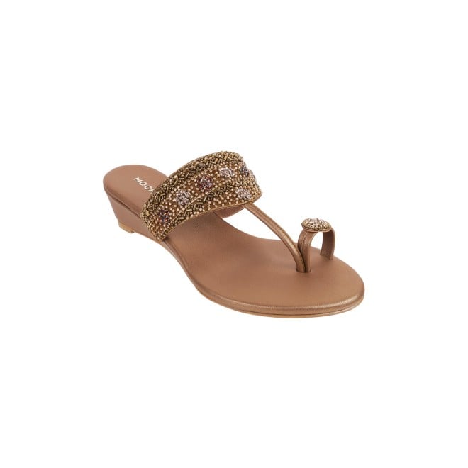 Mochi Women Antic-gold Wedding Slippers (SKU: 35-492-28-36)