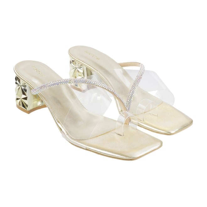 Mochi Women Gold Party Sandals