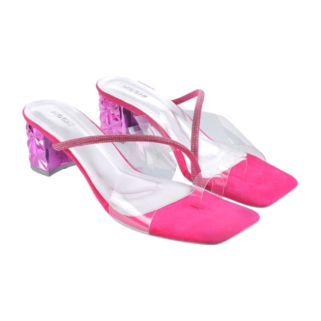 Mochi Women Pink Party Slip Ons