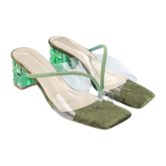 Mochi Women Light-Green Party Slip Ons