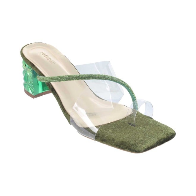 Mochi Women Light-Green Party Slip Ons