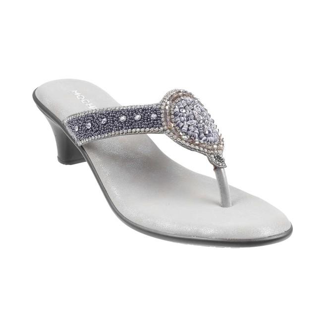 Mochi Women Grey Ethnic Sandals (SKU: 35-4946-14-36)