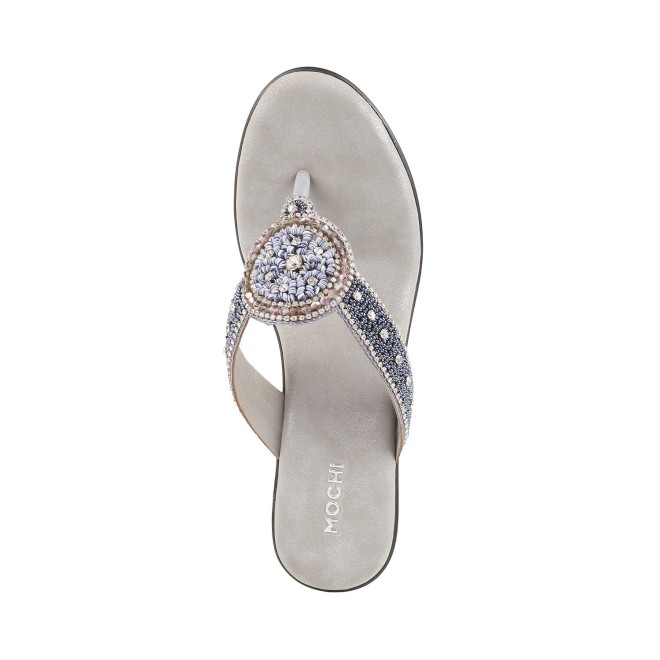 Mochi Women Grey Ethnic Sandals (SKU: 35-4946-14-36)