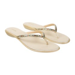 Women Gold Casual Slippers