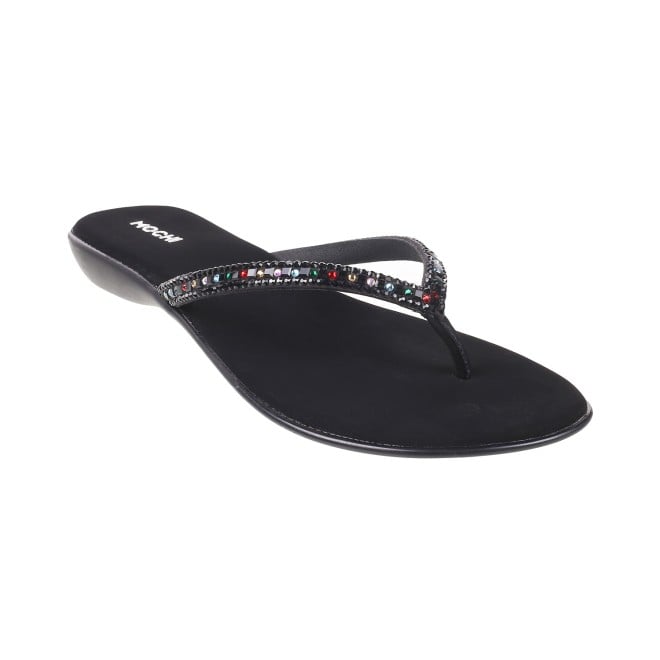 Mochi Women Black Casual Slippers