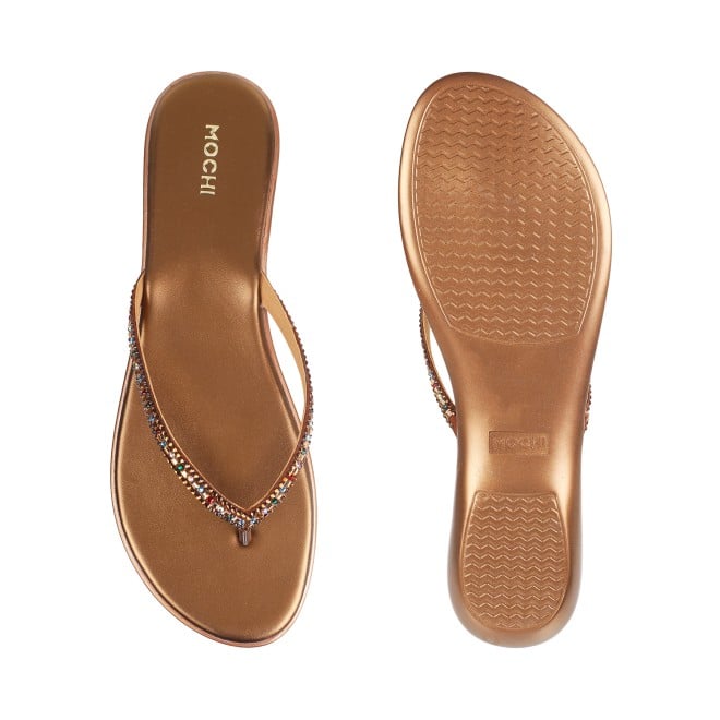 Mochi Women Bronze Casual Slippers (SKU: 35-4954L-46-43)