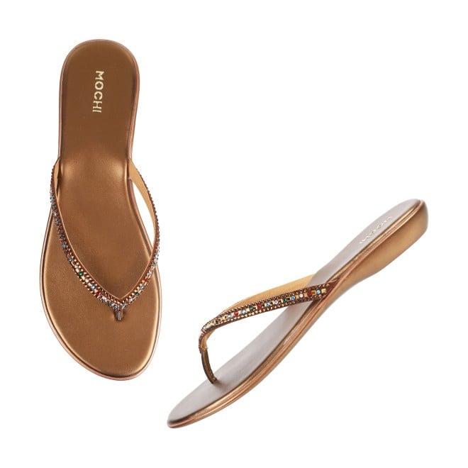 Mochi Women Bronze Casual Slippers (SKU: 35-4954L-46-43)