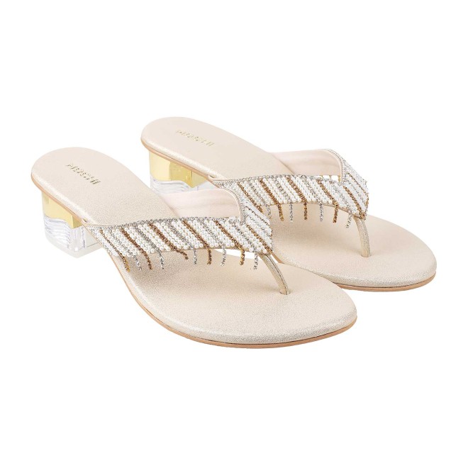 Mochi Women Gold Ethnic Sandals