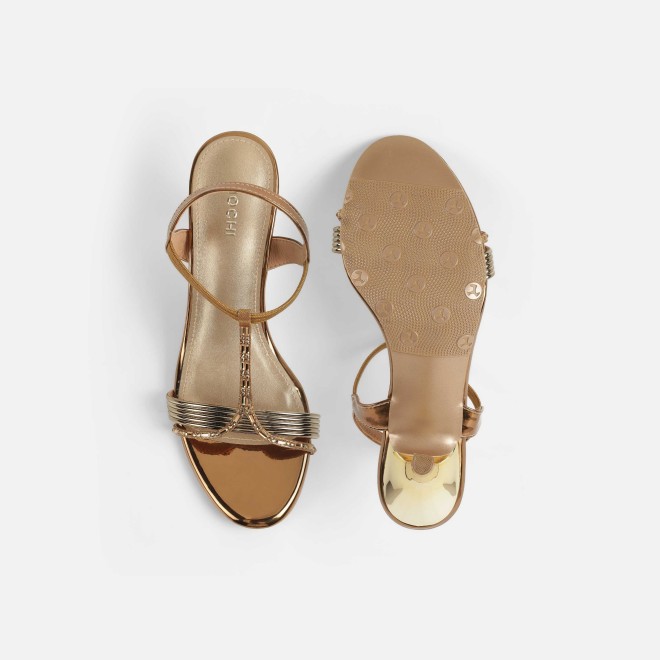 Mochi Women Antic-gold Party Sandals (SKU: 35-561-28-36)