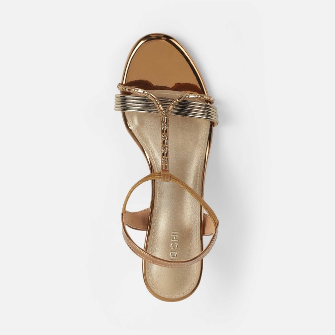 Mochi Women Antic-gold Party Sandals (SKU: 35-561-28-36)