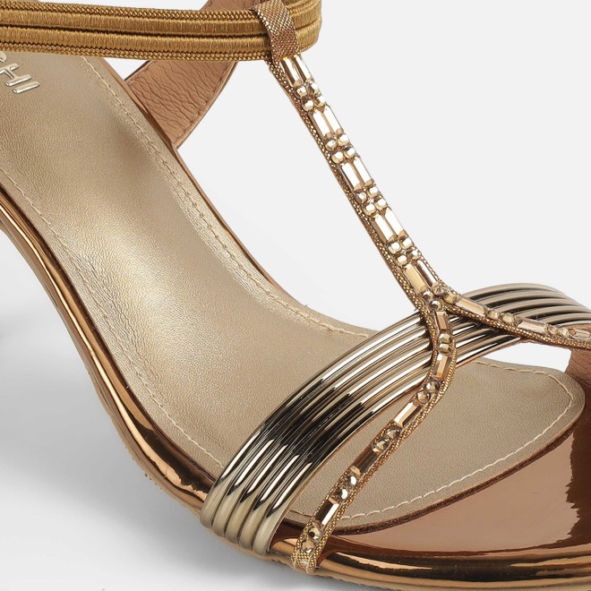 Mochi Women Antic-gold Party Sandals (SKU: 35-561-28-36)