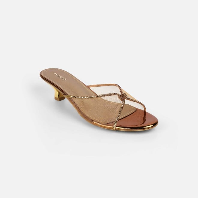 Mochi Women Antic-gold Party Slip Ons (SKU: 35-562-28-36)