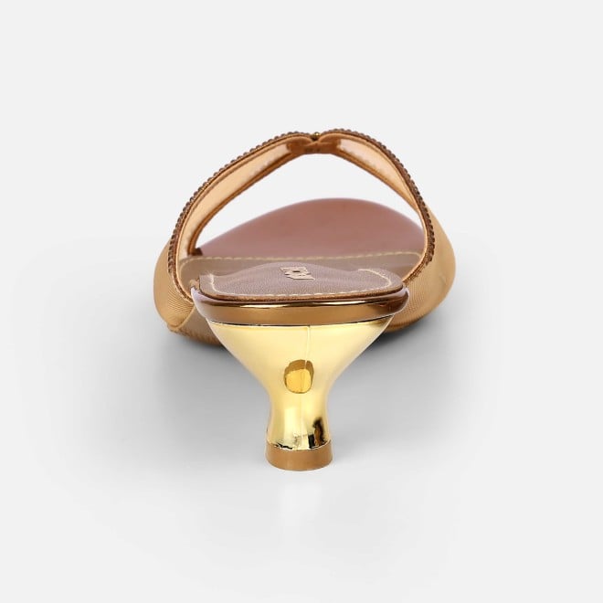 Mochi Women Antic-gold Party Slip Ons (SKU: 35-562-28-36)