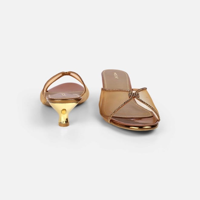 Mochi Women Antic-gold Party Slip Ons (SKU: 35-562-28-36)