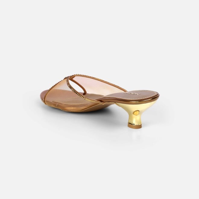 Mochi Women Antic-gold Party Slip Ons (SKU: 35-562-28-36)