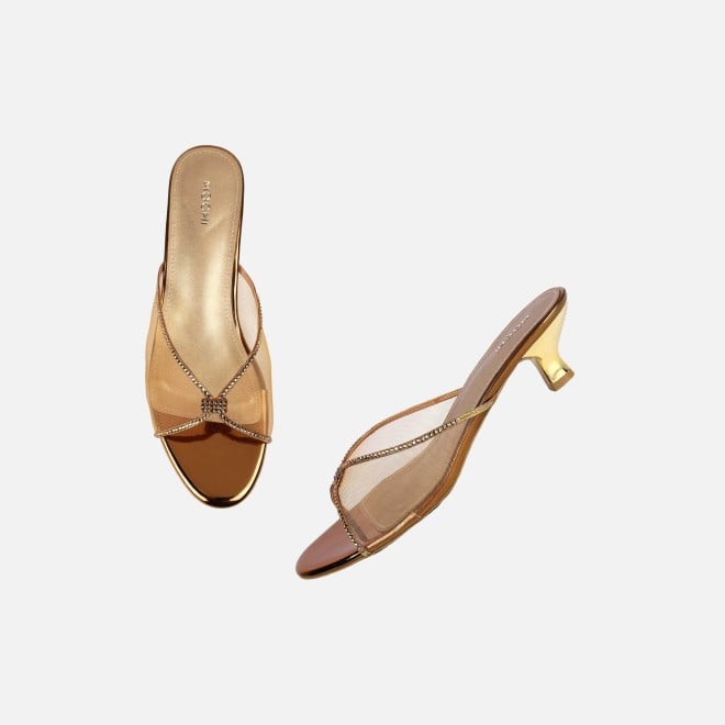 Mochi Women Antic-gold Party Slip Ons (SKU: 35-562-28-36)