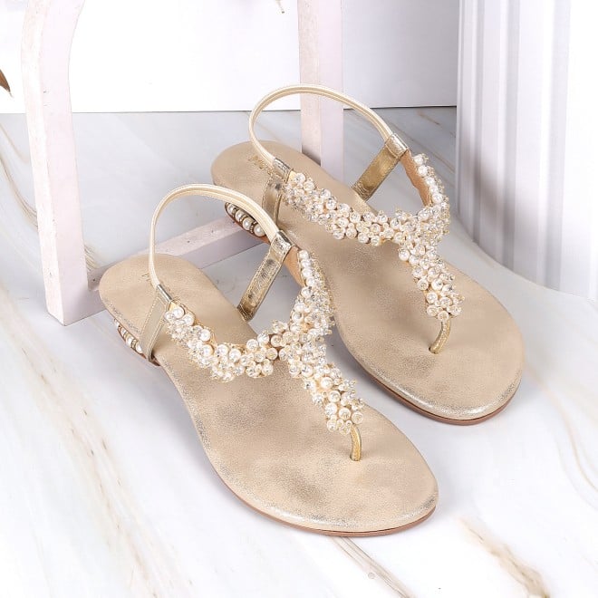 Mochi Women Beige Party Sandals