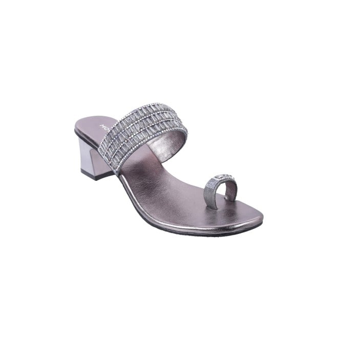 Mochi Women Gun-metal Ethnic Slip Ons (SKU: 35-725-29-36)