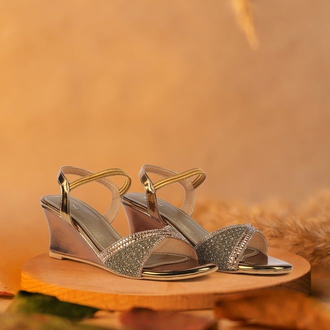Mochi Women Antic-gold Party Sandals