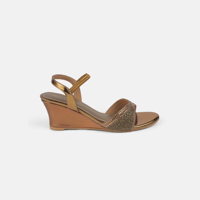 Mochi Women Antic-gold Party Sandals (SKU: 35-770-28-35)