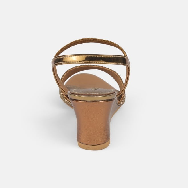 Mochi Women Antic-gold Party Sandals (SKU: 35-770-28-35)