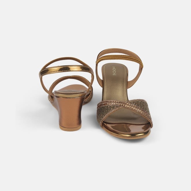 Mochi Women Antic-gold Party Sandals (SKU: 35-770-28-35)