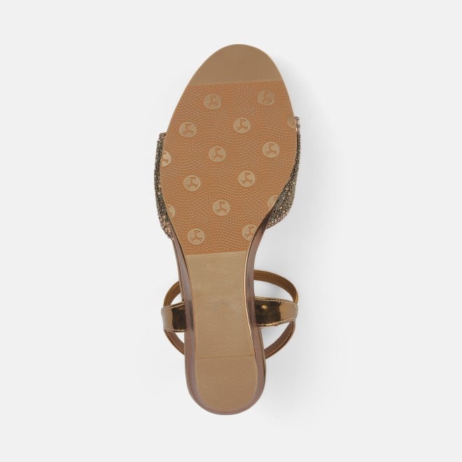 Mochi Women Antic-gold Party Sandals (SKU: 35-770-28-35)
