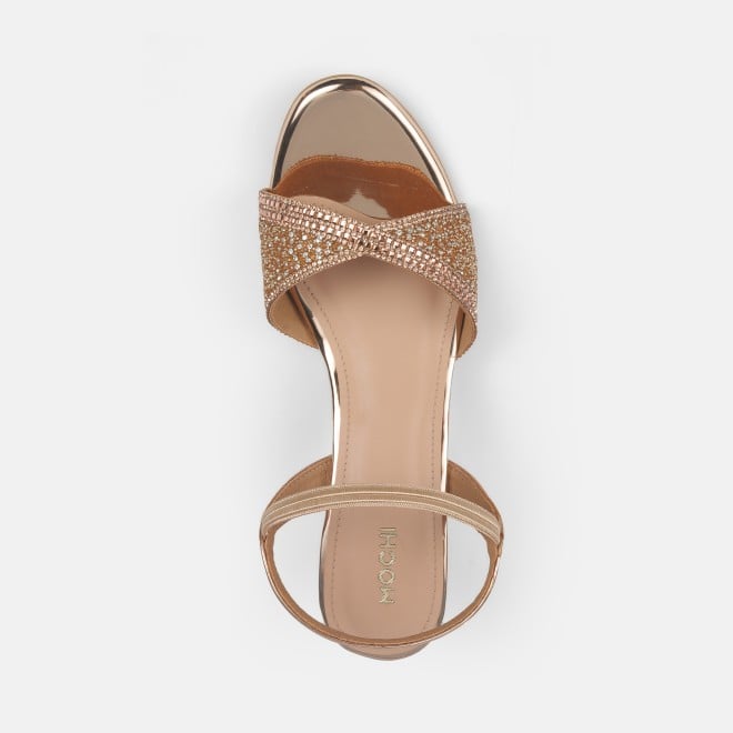 Mochi Women Rose-gold Party Sandals (SKU: 35-770-52-35)