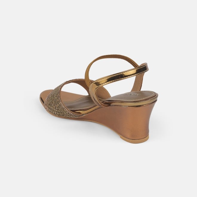 Mochi Women Antic-gold Party Sandals (SKU: 35-770-28-35)