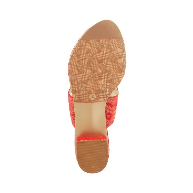 Mochi Women Red Ethnic Slip Ons (SKU: 35-789-18-37)