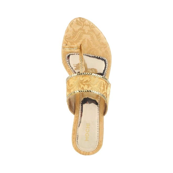 Mochi Women Gold Ethnic Slip Ons (SKU: 35-789-15-36)