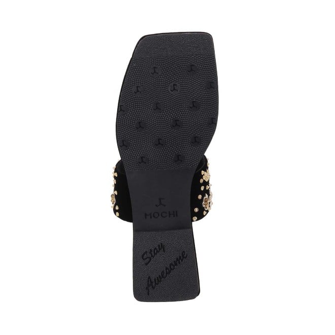 Mochi Women Black Ethnic Slip Ons (SKU: 35-790-11-36)