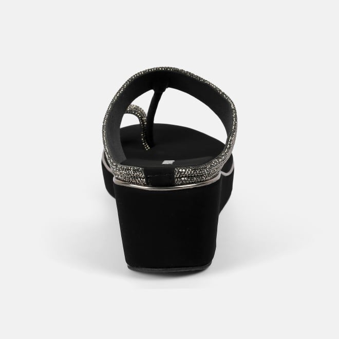 Mochi Women Black Ethnic Slip Ons (SKU: 35-802427-11-36)