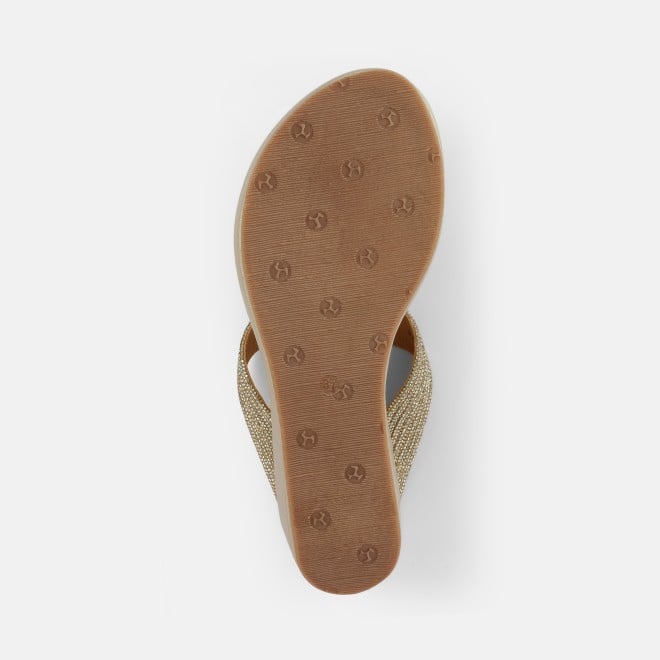 Mochi Women Gold Ethnic Slip Ons (SKU: 35-802427-15-36)