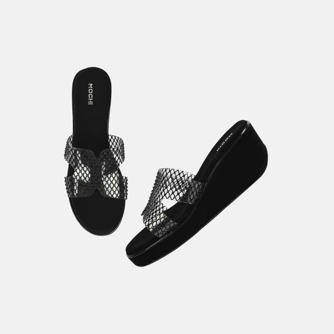 Mochi Women Black Casual Slip Ons (SKU: 35-802597-11-37)