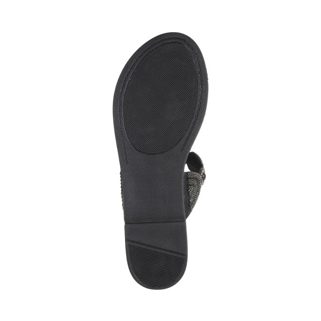 Mochi Women Black Ethnic Slip Ons (SKU: 35-901614-11-37)