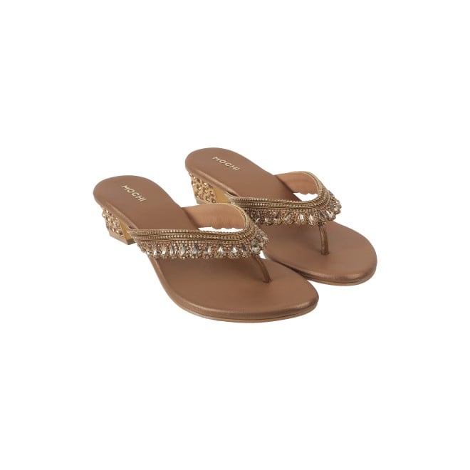 Mochi Women Antic-gold Ethnic Slip Ons (SKU: 35-901987-28-37)