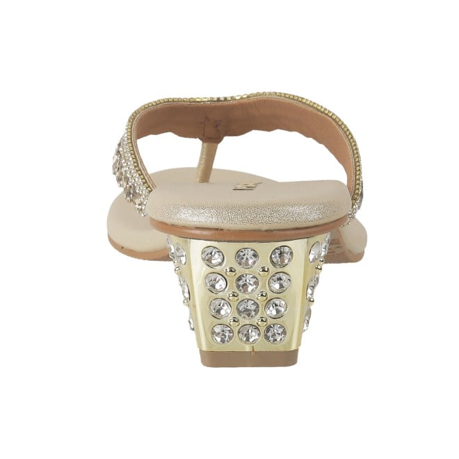 Mochi Women Gold Ethnic Slip Ons (SKU: 35-901987-15-37)