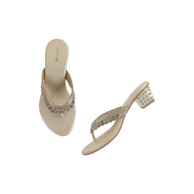 Mochi Women Gold Ethnic Slip Ons (SKU: 35-901987-15-37)