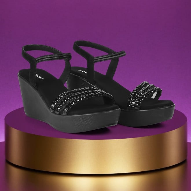 Mochi Women Black Party Sandals (SKU: 35-902059-11-36)