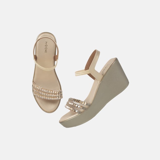 Mochi Women Gold Party Sandals (SKU: 35-902059-15-36)